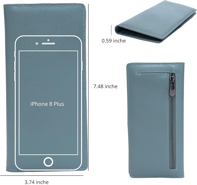 Bveyzi Ultra Slim Thin Leather RFID Blocking Credit Card Holder Bifold Clutch Wallets for Women - Image 5
