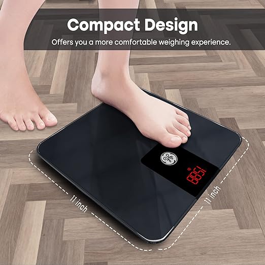 GE Digital Bathroom Scale for Weight, Smart Bluetooth Body Weight and BMI, Electronic Black Weighing Scale for Bath Home, Accurate 400lb Capacity (Pack of 2) - Image 4