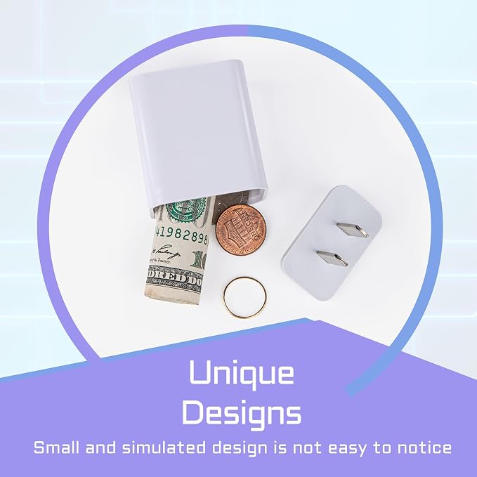 Plug Storage Realistic Looking Charger with Storage Hiding Places for Valuables Charger Diversion Safe, White - Image 5