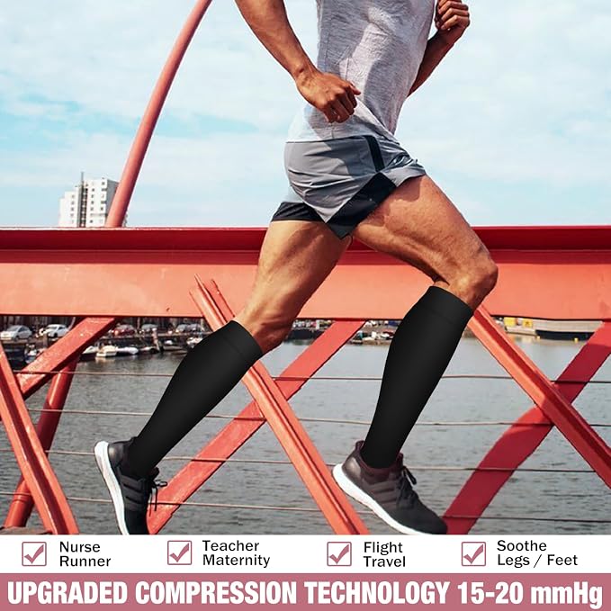 Compression Socks for Women & Men Circulation (6 Pairs) 15-20 mmHg is Best Support for Athletic Running,Nurse - Image 4
