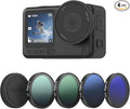 SmallRig ND Filter Kit for DJI Osmo Action 6-5895 | 5-Pack: CPL + FS ND8/ND16/ND32+Lens Silicone Cover, Snap-On Polarizing Neutral Density Filters, HD Optical Glass/Multi-Coated by SmallRig