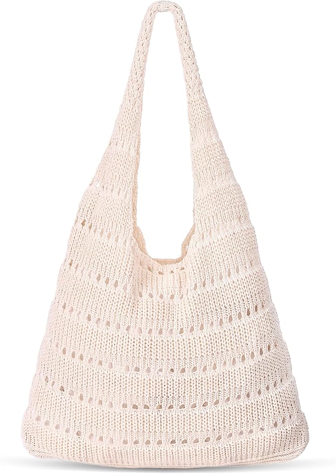 Sightor Crochet Tote Bag, Mesh Beach Bag Knit Summer Hobo Bag for Women | Beach Tote bag Vacation Outfits Aesthetic Boho Bag by Sightor