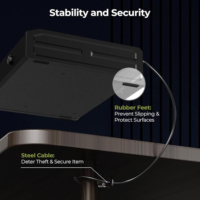 ONNAIS Large Biometric Gun Safe for Handgun with Fingerprint Keypad Lock | Emergency Power Supply Gun Case Internal Light Gun Lock Box for Home, Nightstand, Bedside, and Car Use - Image 3