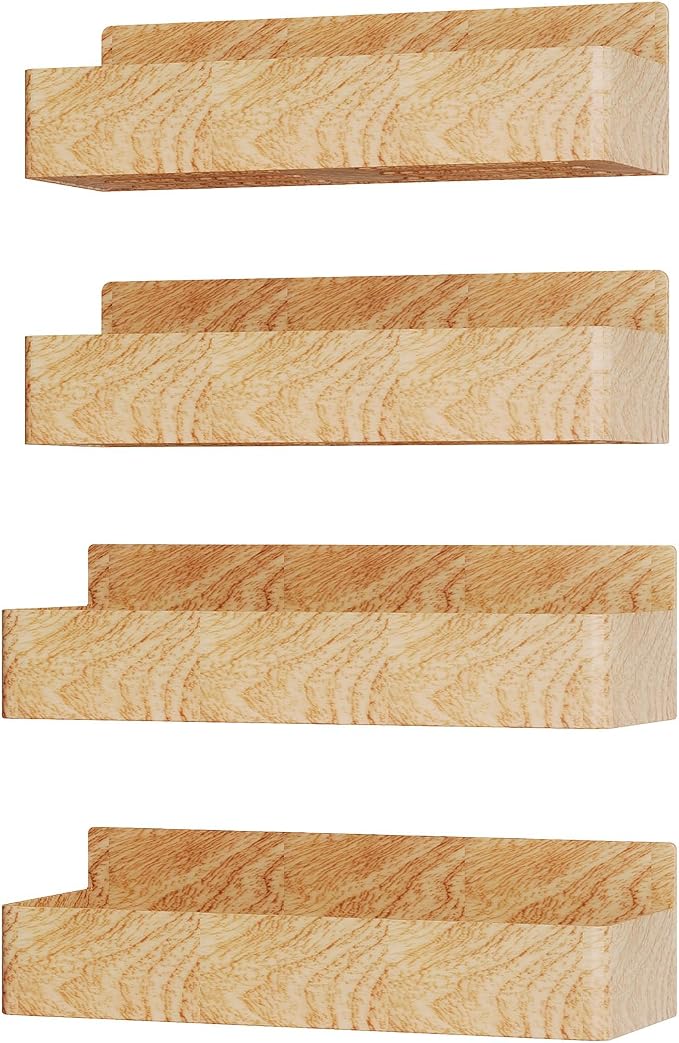 Mystozer Magnetic Spice Rack for Refrigerator, Kitchen Organizer and Storage Shelf, Woodgrain (4 Pack)… - Image 5