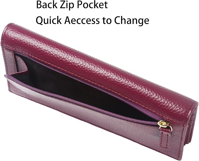 Ultra Slim Thin Leather Women Wallet RFID Blocking Credit Card Holder Bifold Long Ladies Billfold - Image 5