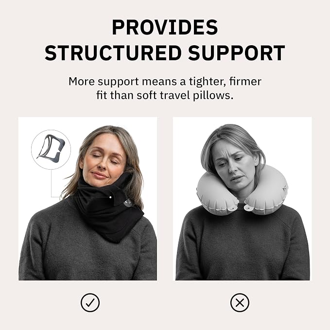Trtl Pillow Plus - Airplane Neck Pillow for Traveling - Height-Adjustable, Breathable Travel Pillow for Head and Neck Support While on Planes, Cars, and Trains - Machine Washable - Image 4
