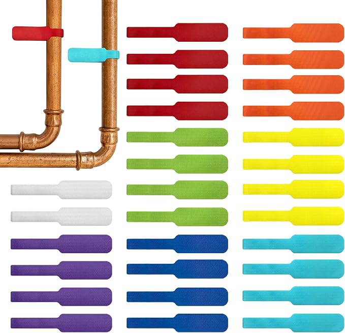 Cable Labels - Wrap-It Storage - Large, Multi-Color (30-Pack) - Colorful Labels for Basement and Office Organizing | Colorful Labels for Basement and Office Organizing by Wrap-ItStorage