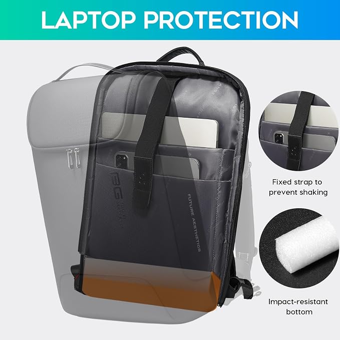 BANGE Anti-Theft Backpack with USB Charging Port 17.3 Inch Business Laptop Backpack - Image 6