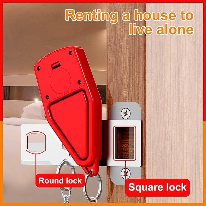 Portable Hotel Door Lock, Newest Extra Security Travel Lock for Hotel Door Locks for Travelers Security, Easy Install Portable Door Lock for Apartment, Airbnb, Dorm & Home Safety - Image 5