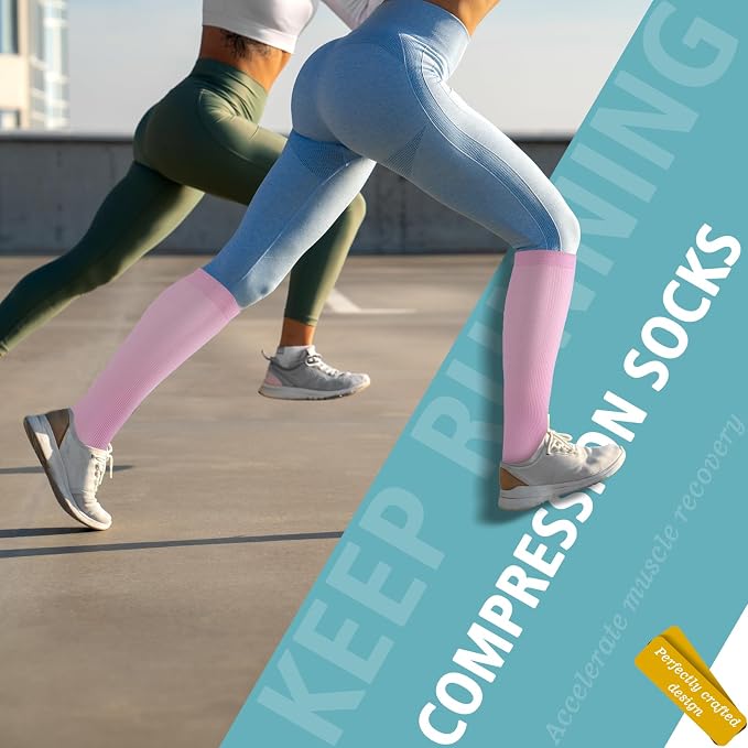 Compression Socks for Women & Men 6 Pairs | 20-30 mmHg Breathable & Moisture-Wicking Comfortable & Skin-Friendly Knee High Support Socks for Nurse, Travel, Pregnancy - Image 7