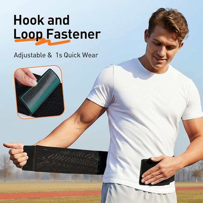 AGPTEK Slim Running Belt with Waterproof Phone Pocket for Women & Men | Hook & Loop Design,Breathable and Reflective for Jogging, Workout and Running, M - Image 2