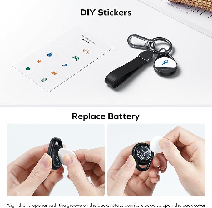 Momax Tracker Electronics Key Finder Luggage Tracker Smart Tag for Key, Backpack, Wallet, Pets Works with Apple Find My (iOS Only) and Global Search Range Include DIY Personalized Stickers - Image 6