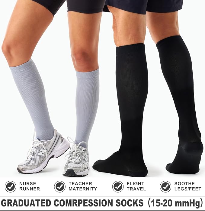 4 Pairs Compression Socks for Women and Men-Circulation Best Support Socks for Running,Athletic,Cycling - Image 2