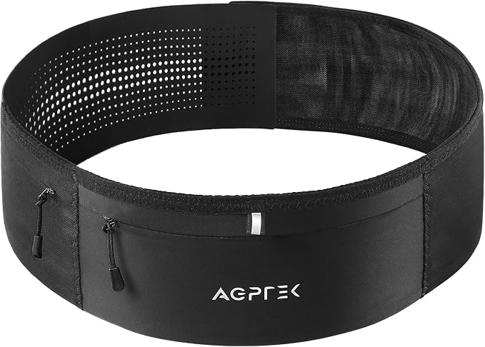 AGPTEK Slim Running Belt with Waterproof Phone Pocket for Women & Men | Hook & Loop Design,Breathable and Reflective for Jogging, Workout and Running, M by AGPTEK