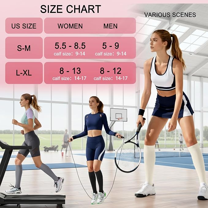 4 Pairs Compression Socks for Women Circulation-Best Support for Nurses,Running,Athletic,Travel - Image 6