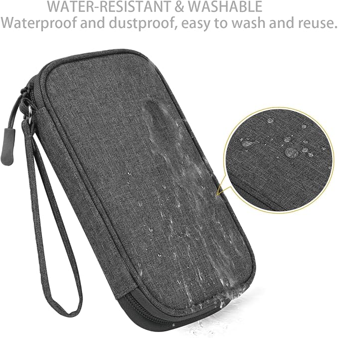 CAAORDKSO Electronic Organizer Travel USB Cable Accessories Case Bag, Waterproof Electronics Accessories Bag Organizer Case for USB, Cable, Cord, Charger, Phone, Power Bank, Earphone (Dark Gray) - Image 4