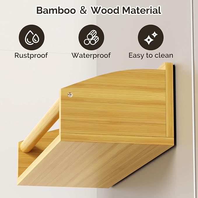Mystozer 2 Pack Magnetic Spick Rack for Refrigerator, Fridge Organizer Shelf Kitchen Appliances Kitchen Essentials Kitchen Organization Kitchen Storage Kitchen Essentials(Bamboo Wood) - Image 3