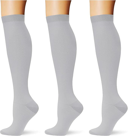 (3 pairs) Compression Socks 20-30 mmHg Long Knee High Socks for Women Men Support Athletic Travel Daily Wear by Saniripple