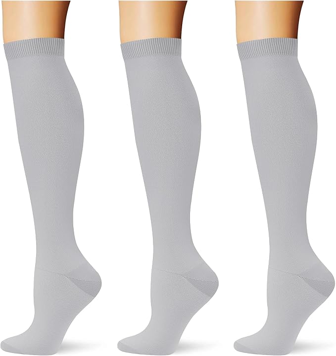 (3 pairs) Compression Socks 20-30 mmHg Long Knee High Socks for Women Men Support Athletic Travel Daily Wear by Saniripple