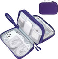 FYY Electronic Organizer, Travel Tech Pouch Bag, Large, Purple | Wrist Strap, Waterproof, Double Layers Portable Electronics Travel Carrying Case for Cord, Charger, Daily Business Trips Use by FYY