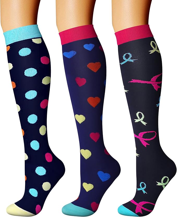 CHARMKING Compression Socks for Women & Men Circulation (3 Pairs) 15-20 mmHg is Best Support for Athletic Running Cycling by CHARMKING