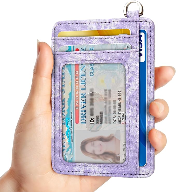 Slim Minimalist Front Pocket Wallet, RFID Blocking Credit Card Holder Wallet with Detachable D-Shackle for Men Women - Image 2