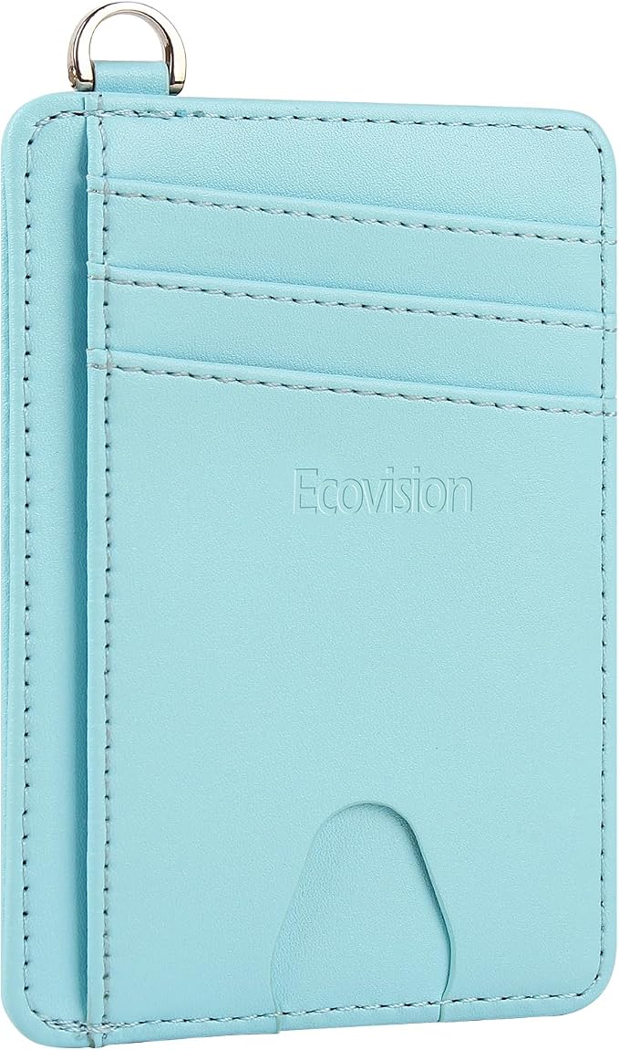 Slim Minimalist Front Pocket Wallet, RFID Blocking Credit Card Holder Wallet with Detachable D-Shackle for Men Women - Image 2