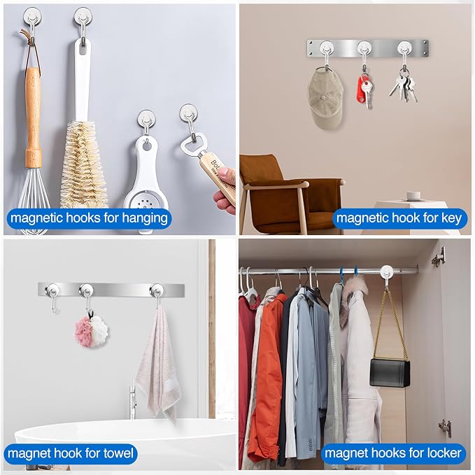 LOVIMAG Swivel Magnetic Hooks, 80LBS, Pack of 6 | Cruise Cabin Ship Essentials 2026, Heavy Duty Magnets for Refrigerator, Classroom, Kitchen, Hanging Mug - Image 7