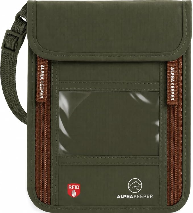 Neck Wallet, Travel Pouch For Passport Holder And Documents, Travel Neck Wallet For Traveling Women by Alpha+Keeper