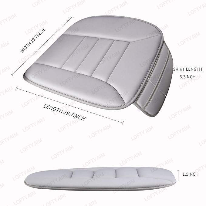 Lofty Aim Car Seat Cushion for Driving, Memory Foam Driver Seat Cushion | Car Seat Cushion for Long Driving, Automotive Seat Cushion for Pain Relief, Car Seat Pillow Fits Most Vehicles, Office, Gray - Image 5