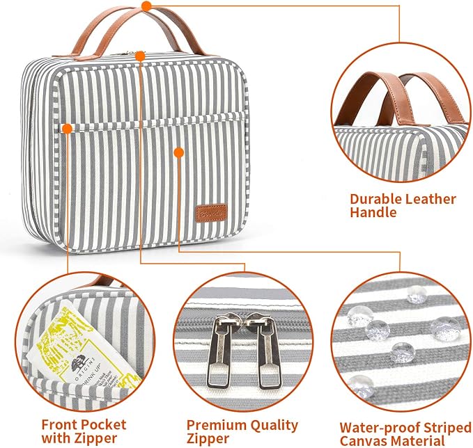 Hanging Travel Toiletry Bag,Large Capacity Cosmetic Travel Toiletry Organizer for Women with 4 Compartments & 1 Sturdy Hook,Perfect for Travel/Daily Use/Christmas - Image 6