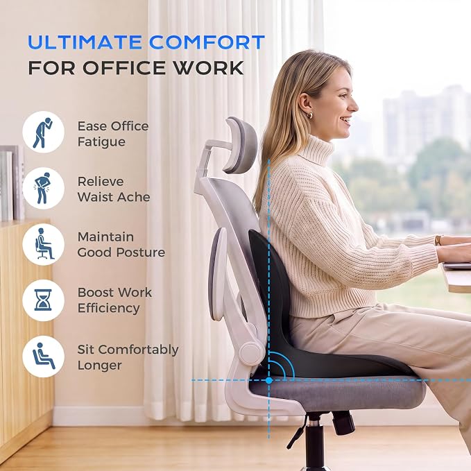 Coverado [Upgraded] Car Seat Cushion and Lumbar Support Pillow One Piece, Memory Foam Ergonomic Back Support Driving Seat Cushion for Back Pain, Non-Slip Washable Cushion for Car, Driver, Office - Image 4