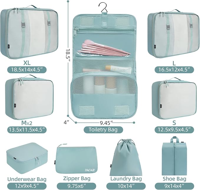 BAGAIL 6 Set/8 Set/10 Set Packing Cubes Various Sizes Packing Organizer for Travel Accessories Luggage Carry On Suitcase - Image 2