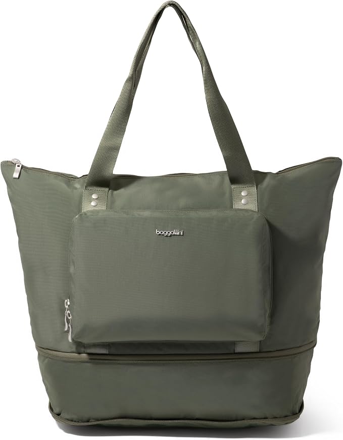 Baggallini Carryall Expandable Lightweight Travel Tote 22" Packable Folding Compact Nylon Washable Weekender w/Luggage Sleeve - Image 11