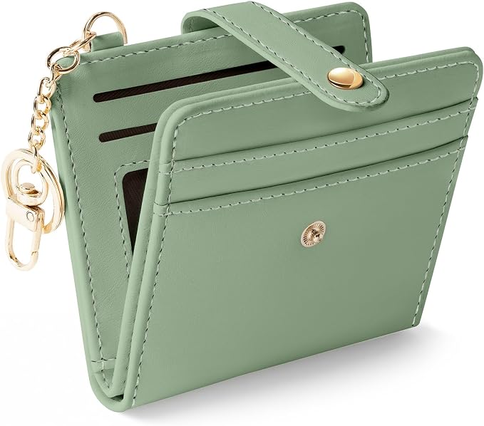 Jogjam Green Rfid Women Wallet, Small Slim Thin Compact Credit Card Holder | PU Leather Bifold Cash Zipper Coin Pocket ID Window, for Female Ladies Teen Girls Girly Gifts by Jogjam