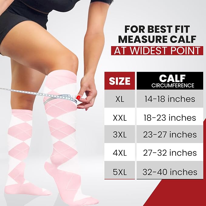 BAMS Plus Size Compression Socks Wide Calf XL XXL XXXL – Graduated Knee-High Support, Viscose from Bamboo Easy-On/Easy-Off - Image 2