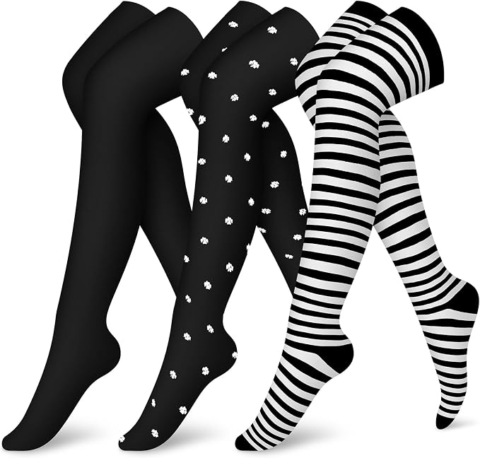 CHARMKING 3 Pairs Thigh High Compression Socks for Women and Men 15-20 mmHg Boost Circulation and All Day Comfort by CHARMKING