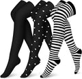 CHARMKING 3 Pairs Thigh High Compression Socks for Women and Men 15-20 mmHg Boost Circulation and All Day Comfort by CHARMKING