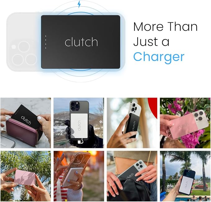 Clutch Pro – World's Thinnest Portable Charger – USB-C Power Bank 5000mAh – Magnetic Built-in Cable – TSA Approved Travel Charger – iPhone 15/16/17 & Android – Black - Image 7
