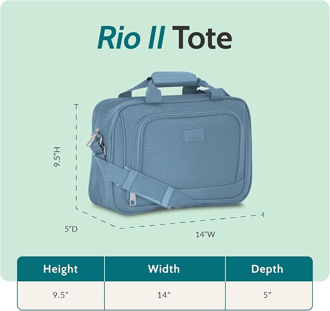 U.S. Traveler Rio 14" Travel Tote Bag, Lightweight 1200D Carry-On Bag for Women & Men - Image 4