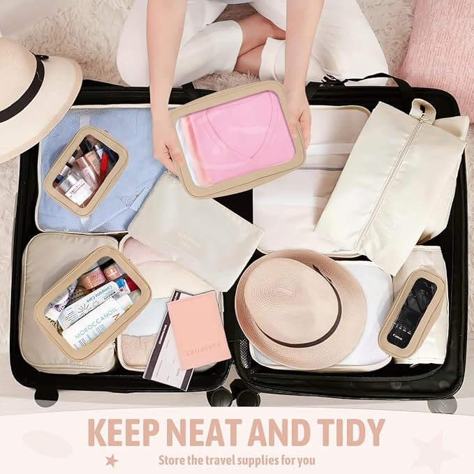 YOPCDJ 5PCS Diaper Bag Organizer Pouch Set, TSA Approved Toiletry Bag，Clear Waterproof TPU Makeup Bag Set Travel Organizer Bags for Women and Kids - Image 6