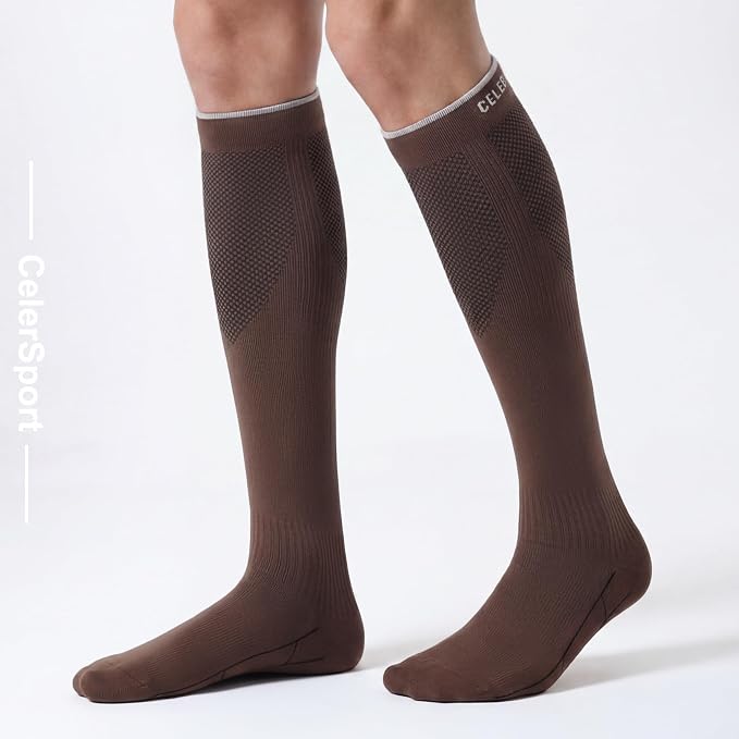 CS CELERSPORT 3/4 Pairs Compression Socks for Men Women Size 6-12 | Knee High Support Socks for Running Nurses Pregnancy Travel Daily Wear - Image 5