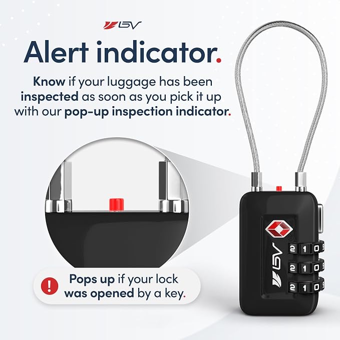 TSA Accepted Luggage Travel Lock, Set-Your-Own Combination Lock for School Gym Locker, Luggage Suitcase Baggage Locks, Filing Cabinets, Toolbox, Case (Black, 4 Pack) - Image 5