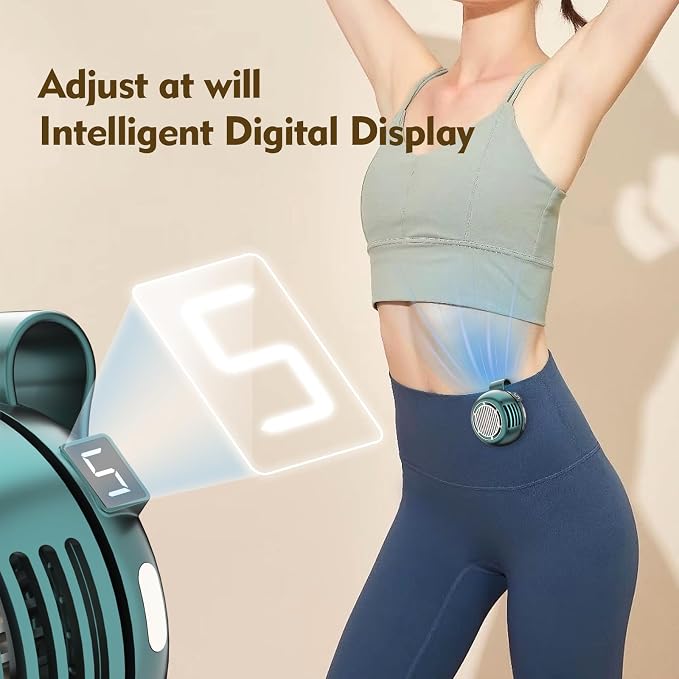 Portable Silent Mini Bladeless Electric Fan,Small fan Clip on for Shirt & Waist,2026 New Mini Bladeless Fan Clip On,Adjustable 3-Speed For Outdoor & Travel & Office,Gift (green with display) - Image 2