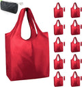 BeeGreen Christmas Red Reusable Grocery Bags Shopping Bags Bulk 10 Packs 50LBS X-Large Foldable-Machine Washable-Heavy Duty by BeeGreen