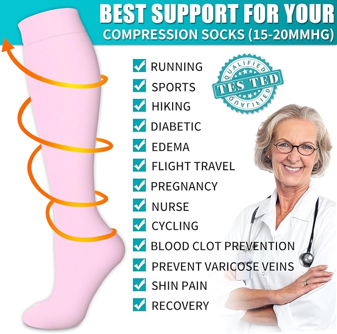 Copper Compression Socks for Women & Men (6 pairs) - Best Support for Nurses, Running, Hiking, Recovery - Image 5