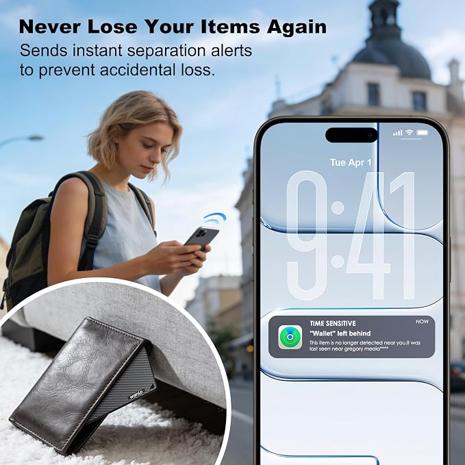 Wallet Tracker for Apple Find My, [Apple MFi Certified], iOS Only | 5+ Year Battery, Ultra-Slim Smart Card Tracker for Walle, Wallet Tracker Card forWallet, Passport, Luggage, Purse & Backpack - Image 4