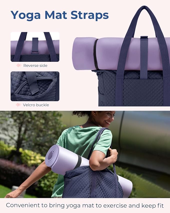 BAGSMART Crush Tote Bag for Women, 20L Puffer Work Tote with Zipper, Travel Essentials Quilted Nurse Hospital Bag - Image 5