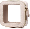 Pinkmik Mini Clear Makeup Bag, Beige, MINI-1 | Small Size, Zipper Closure, Cosmetic & Toiletry Case, Purse Organizer, Car Essentials by Pinkmik