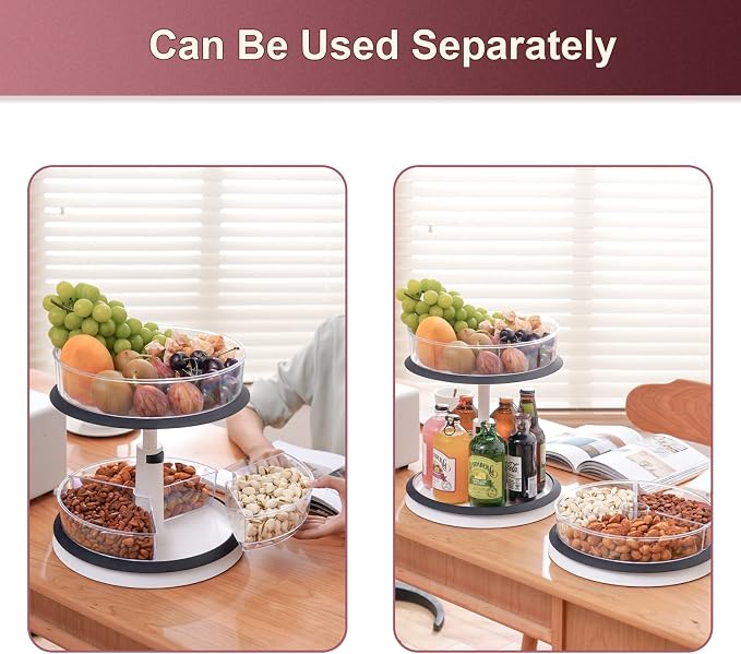 Lazy Susan Medicine Bottle Organizer for Cabinet 2 Tier Clear | 11 Inch Large Turntable for Bathroom Countertop and Pantry - Image 5